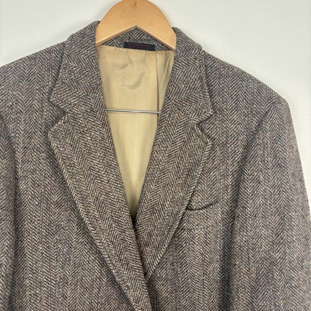 VTG Today's Man Woolmark Wool Tweed Size 41 Mens Sports Coat Blazer Jacket Brown - Picture 4 of 13